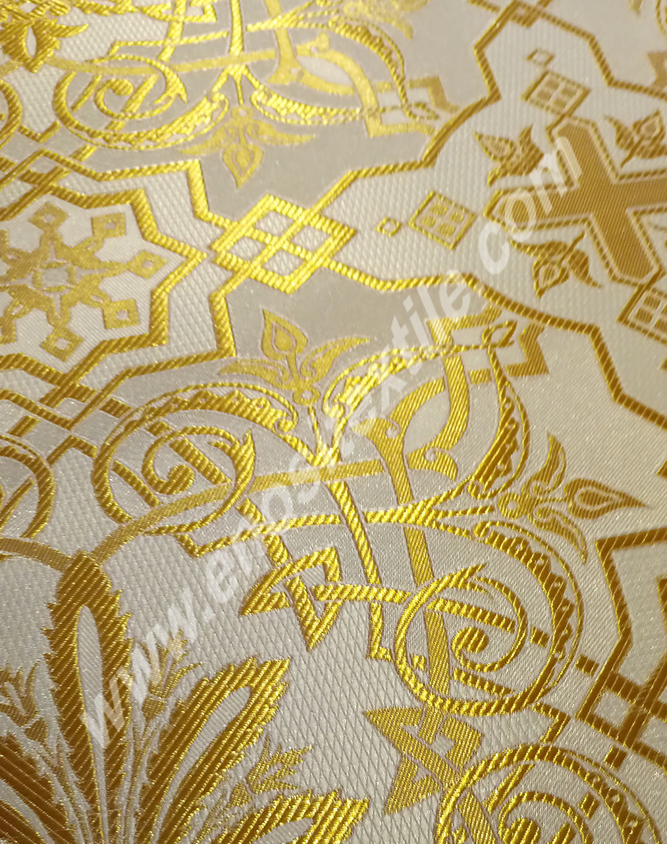 KL-021 White-Gold Brocade Fabrics